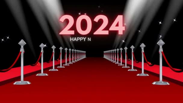 皇家风格的新年快乐2024与轻松的庆祝理念 奢侈品红新年2024 — 图库视频影像
