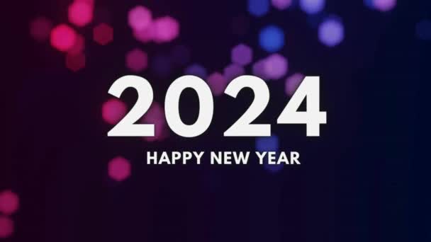 Feliz Año Nuevo 2024 Con Partículas Colores Feliz Año Nuevo — Vídeos de Stock