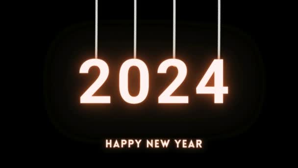 2024 Χαρούμενο Νέο Έτος 2024 Animation 2024 Νέος Εορτασμός Έτους — Αρχείο Βίντεο