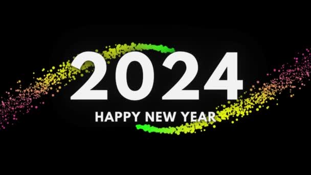 2024 Felice Anno Nuovo Colorato Fumo Effect New Anno 2024 — Video Stock