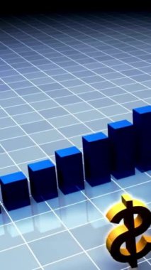 Finansal iş diyagramı, kar zamanını dinamik olarak, finans işini gösteriyor. Büyüyen çubuk grafiği - iş geliştirme yarışması konsepti.