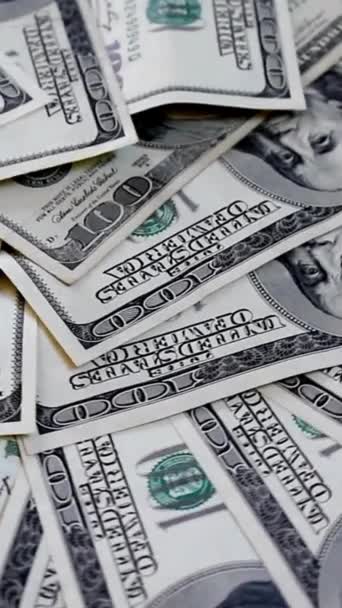 Amerikanska 100 Dollar Papperspengar Skrivbordet Begreppet Finansiering Och Pengar Betalning — Stockvideo