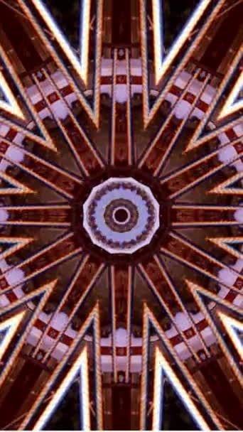 Kaleidoskop Mandala Abstrakten Hintergrund Vertikales Kaleidoskopmuster Blau Schimmernder Kaleidoskopischer Bewegungs — Stockvideo