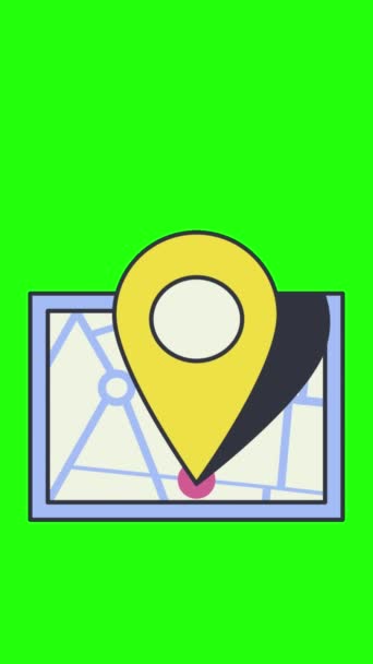 Lokasi Ikon Konsep Peta Pin Animasi Pin Tujuan Dan Ikon — Stok Video