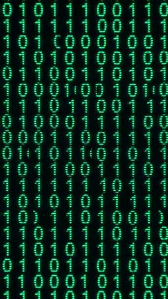 Bináris Kód Zerók Egyesek Képernyőn Kódolás Bináris Számok Háttér Programozási — Stock videók