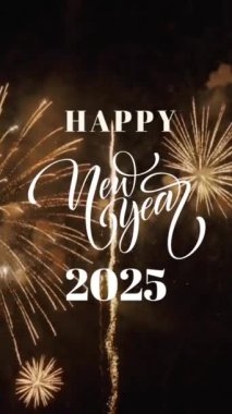 2025 altın parçacıklarının patlayan arka planında mutlu yıllar. Yeni yıl 2025 Kutlama Konsepti
