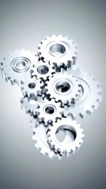 İş sektörü. Modern, Üretim Tesisi. Dönen metal dişliler, mühendislik, makineler. Endüstriyel Robot Silahları Birliği. Endüstriyel fabrika Mühendis geleceği, inşaat mühendisliği