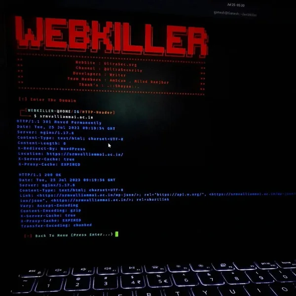 WebKiller is used as an information gathering toolkit. t is used to scan a website for information gathering and vulnerability scanning.