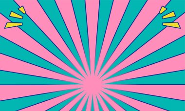 Pembe, yeşil ve sarı şerit elementli radikal arkaplan