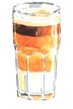 Suluboya el kahveyle cam çizimi 