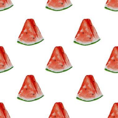 Kusursuz karpuz dilimleri, beyaz arkaplanda izole edilmiş, sulu boya çizimi, kart, davetiye, tasarım, arka plan, kozmetik, paketleme kağıdı, yapıştırma kitabı,