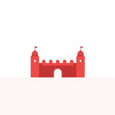 Abstract Red Fort Design  High-Quality Vector Illustration clipart