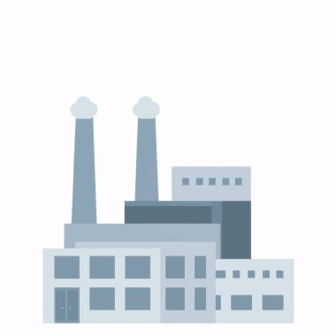 Duman Yığını Buhar Çıkartan Modern Sanayi Binası