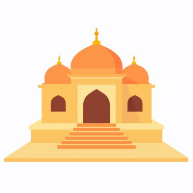 Altın Tapınak İllüstrasyonu Sersemletici Altın ve Turuncu Merdiven