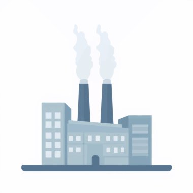 Duman Yığını Buhar Çıkartan Modern Sanayi Binası