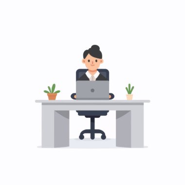 Yaratıcı Ofis Merkezi Simge Çizgi Film Vektörü İllüstrasyonu