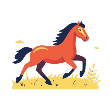 At bir alan vektöründe dörtnala gidiyor.