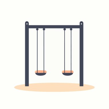  Boş bir oyun parkında salıncak minimalist vektörü