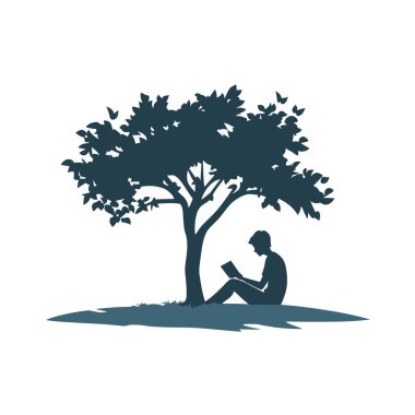  Ağacın altında kitap okuyan kişi