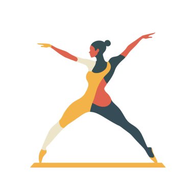  A dansçısının sahnede dinamik bir performans sergilemesinin basit vektörü.