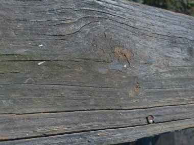 Bir güvertede boyanmamış ve çürümüş ahşap.