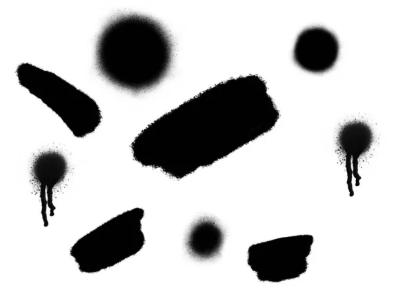 Černý Tah Štětcem Textura Grunge Abstraktní Ruka Malované Prvky — Stock fotografie