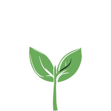 green leaf nature logo design vector template. Sprout green silhouette. 