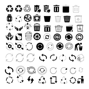 Set of circle arrows rotating. Refresh, reload, recycle, loop rotation sign collection. Circle pointer vector set. Vector illustration, icons set