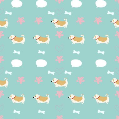   Dogs seamless pattern, children's pencil drawing animal pattern, textiles for children. Children dogs pattern