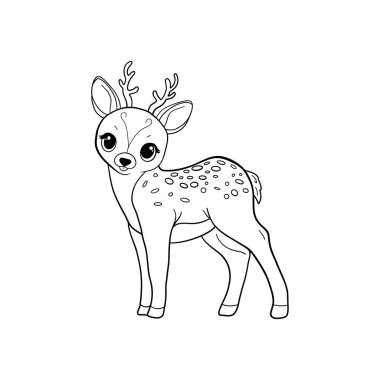 Bambi geyik boyama kitabı vektör çizimi.