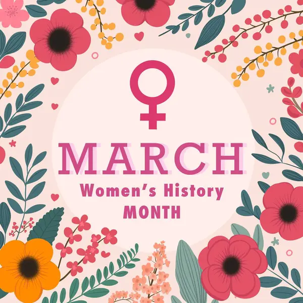 Marzec Miesiąc Historii Kobiet 2024 Marzec Miesiąc Marzec Ilustracja Wiosny — Zdjęcie stockowe