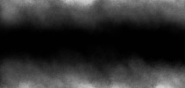   Siyah arkaplandaki kenarlarda sis var. Gri sis simülasyonunun yatay çizimi