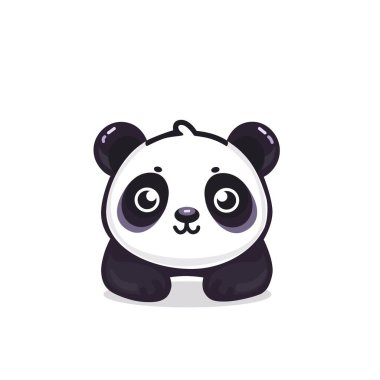 Sevimli siyah beyaz Panda illüstrasyon vektör