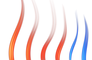   Şeffaf arkaplanda kırmızı ve mavi dalgalar