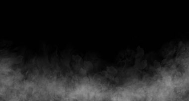   Siyah arka planda gri bir sis. Gri duman.