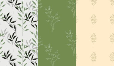 Çiçeksiz desenler dizisi. Vektör illüstrasyonu