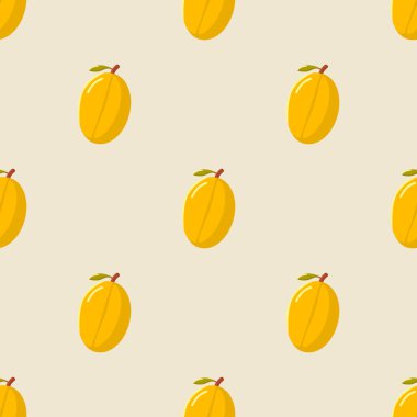  Sarı mangolu kusursuz desen. Vektör. Tekstil, duvar kağıdı, ambalaj ve dijital baskılar için mükemmel..
