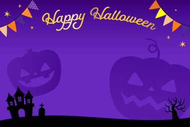 Cadılar Bayramı süslemesi için bir illüstrasyon. Çizgili desen çok şirin ve etkinliğini daha heyecanlı yapıyor..