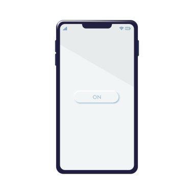 ON düğmesini gösteren akıllı telefon vektör materyali