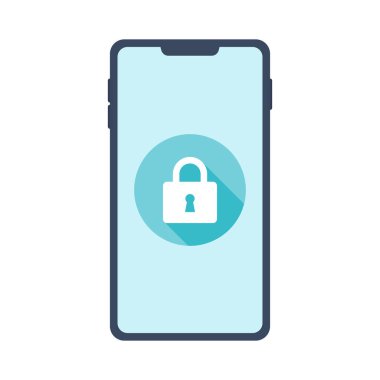 Kilitli ekranlı akıllı telefonun vektör materyali