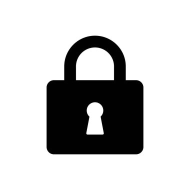 Simple black and white lock icon. clipart