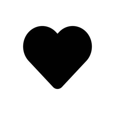 Basit siyah beyaz kalp simgesi.