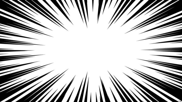 Black cartoon style concentration line material