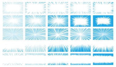 Mavi yoğun çizgiler gibi manga - biçimi efekt çizgisinin vektör materyali