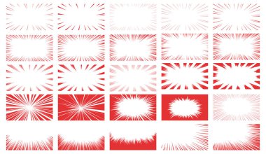 Kırmızı yoğun çizgiler gibi manga - tarzı etki çizgilerinin vektör materyali