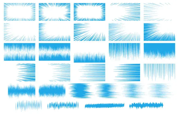 Mavi yoğun çizgiler gibi manga - biçimi efekt çizgisinin vektör materyali