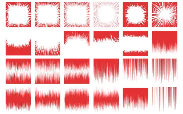 Kırmızı yoğun çizgiler gibi manga - tarzı etki çizgilerinin vektör materyali