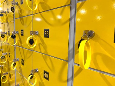 Anahtarlı sarı depo dolapları