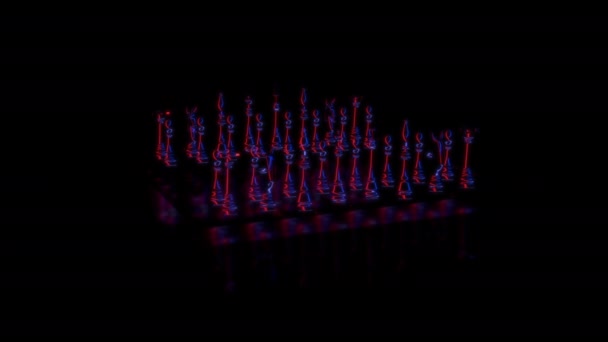 Футуристические Технологии Шахматная Модель Скайэффект Цифровой Технологический Фон Беспилотник Спецэффекты — стоковое видео