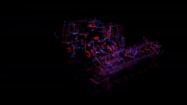 Futurystyczna Technologia Concept Kombajn Model Skanowania Skanowania Efekt Cyfrowego Tła — Wideo stockowe